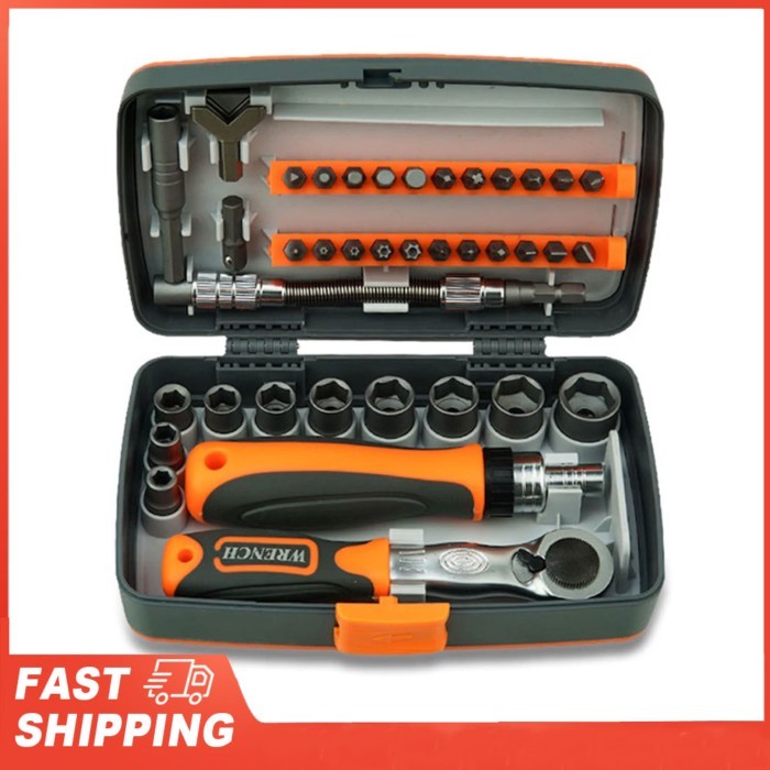 38 in 1 Household Labor Saving Ratchet Screwdriver Bit Set Multipurpose Tool Kit Hardware Tools Com