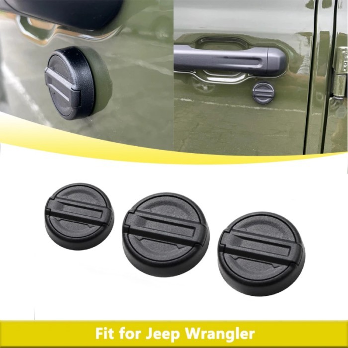 3-PACK Upgraded Magnetic Keyhole Covers for 2018-2024 Jeep Wrangler JL, 4Xe and Gladiator JT, Keyho