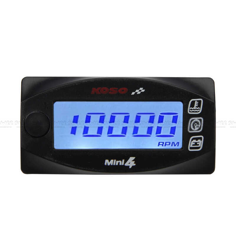 Koso Four-in-One Water Temperature Gauge/Tachometer/Voltmeter Time Display รถจักรยานยนต์ดัดแปลงอุณหภ