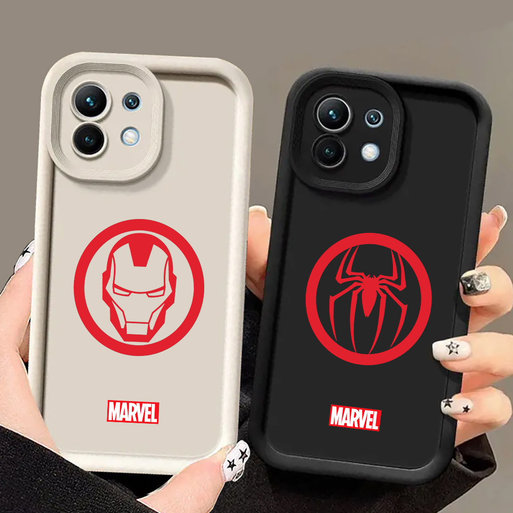 Marvel Red LOGO Ironman Spiderman เคสโทรศัพท์สําหรับ Xiaomi 17 Pro 15 Utra 13T 14T 15T Pro POCO M7 M