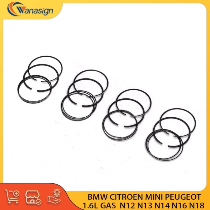 4 Sets AUTO Engine Piston Rings Set For BMW CITROEN MINI PEUGEOT 1.6L 1.6T L4 16V GAS N12 N13 N14 N
