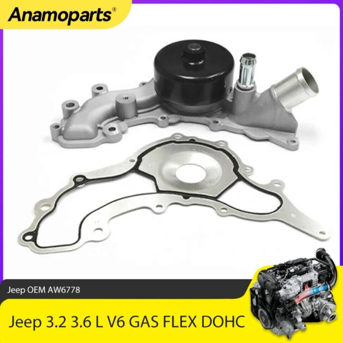Engine Water Pump Fit Parts 3.2 3.6 L V6 GAS Flex DOHC For Jeep Cherokee Chrysler 200 3.2L 3.6L 201