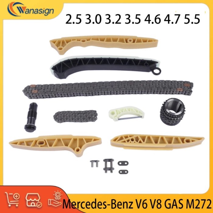 Engine Parts Timing Chain Kit Fit 2.5L 3.0L 3.5L 4.6L 4.7L 5.5L V6 V8 GAS M272 For Mercedes-Benz W6