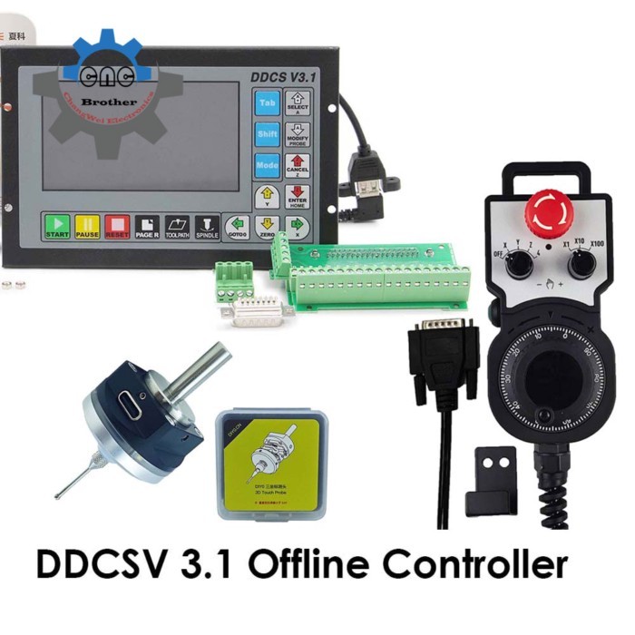 Brand New Ddcsv3.1 CNC Offline Alone Controller Kit + V6 Anti-roll 3d Probe Finder Compatible With