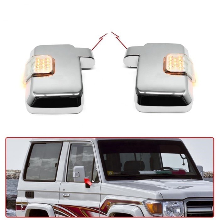 Chrome Car Mirror Cover for Toyota LC70 Accessories Land Cruiser FJ70 FJ76 FJ79 LC76 LC77