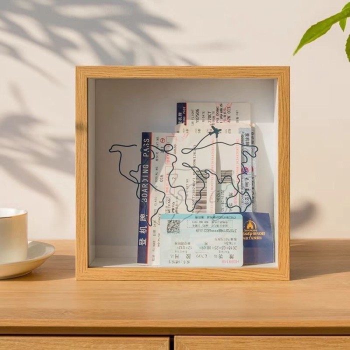 Earth Line Map Time Fragment Ticket Stub Storage Photo Frame Concert Ticket Travel Postcard Ticket D