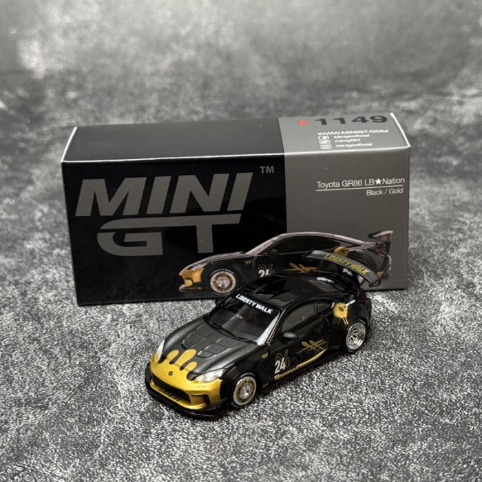 พร้อมส่ง MINIGT 1: 64 #1149 โตโยต้า โตโยต้า GR86 เบอร์ โมเดลรถอัลลอย 24 ชิ้น