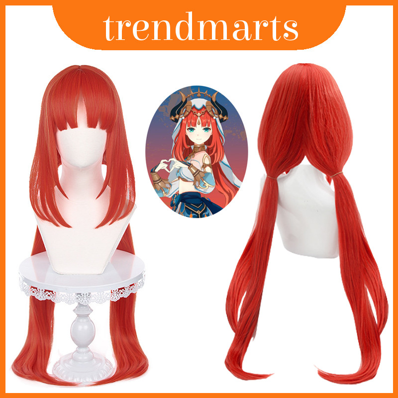 Genshin Impact Wig Cosplay สำหรับการแต่งตัว.Nilou