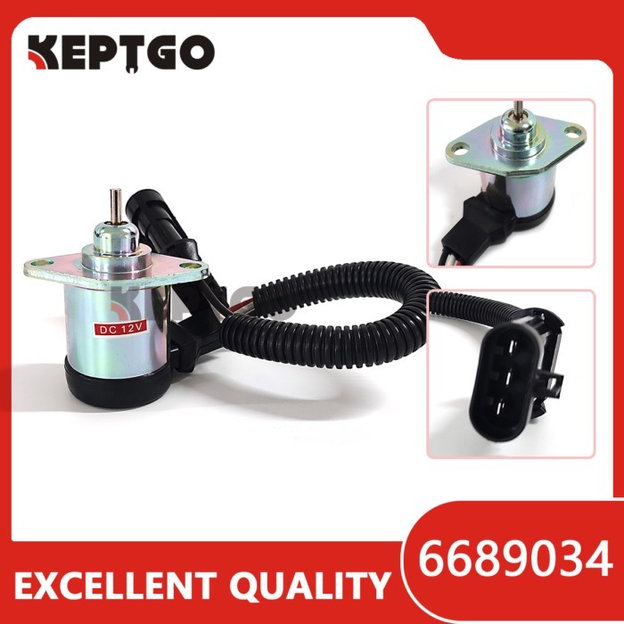 6689034 Fuel Shutoff Solenoid 12V for Bobcat T250 T300 T320 T750 T770 T870