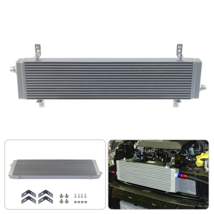 10AN Durable Oil Cooler Universal Large Core: 23"x5.5"x1.58" Engine Single Cross Flow 7/8"-14 UNF B