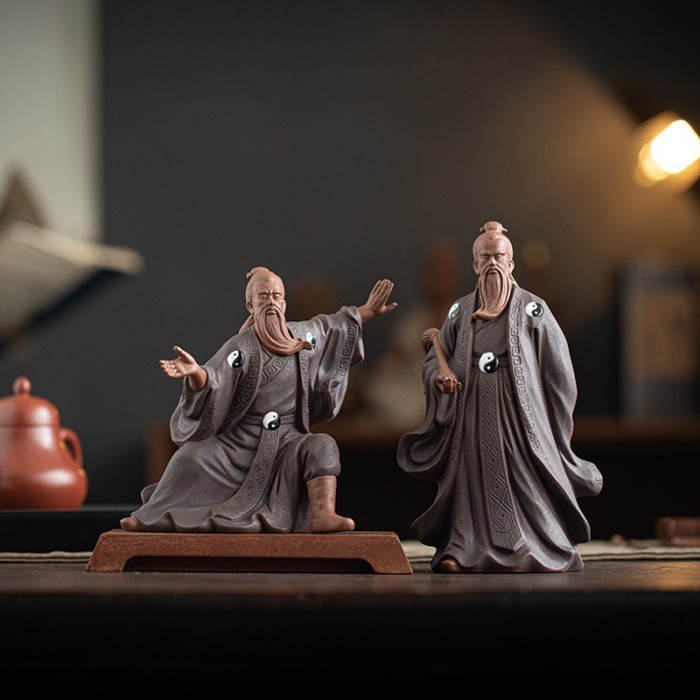 Chinese Zen style purple clay crafts, Tai Chi, Zhang Sanfeng, legendary figures, ornaments, home fu