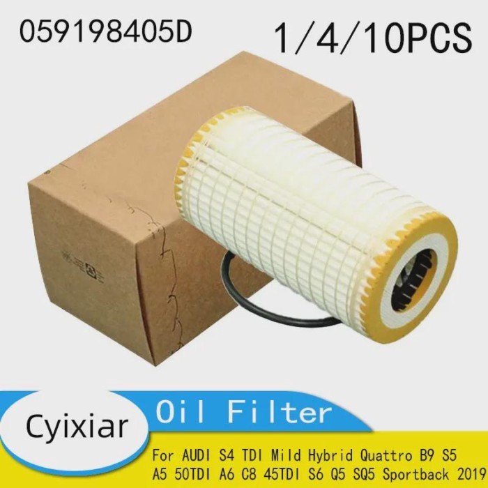 Car Oil Filter Kit 059198405D for AUDI S4 TDI Mild Hybrid Quattro B9 S5 A5 50TDI A6 C8 45TDI S6 Q5