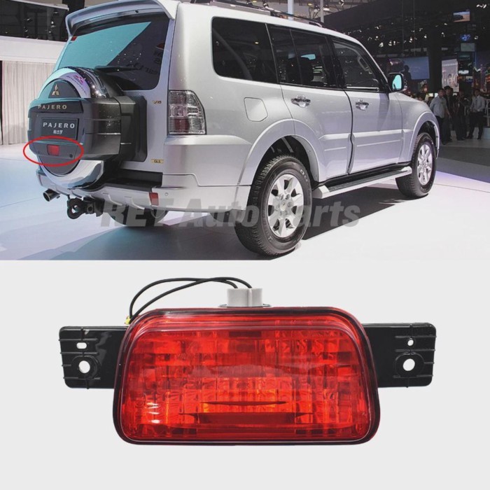Car Rear Spare Tire Lamp For Mitsubishi Pajero Montero 4 MK4 V93 V95 V97 V98 Tail Bumper Lights Fog