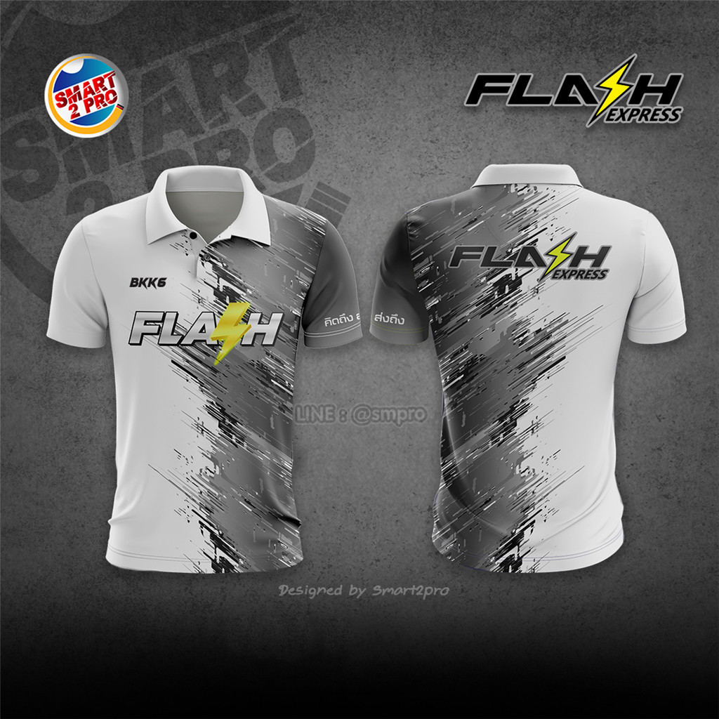 Xxinying02 เสื้อโปโลพิมพ์ลายขาวดำ จาก Flash Express Logistics