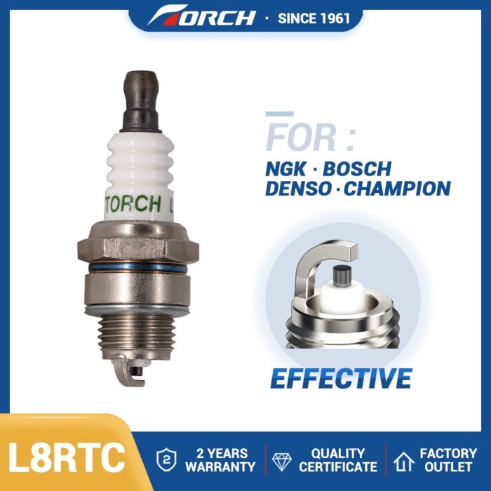 1PCS Spark Plug TORCH Brand L8RTC Replace for Candle Champion RCJ6Y Brisk PR15YC Kawasaki 920702115