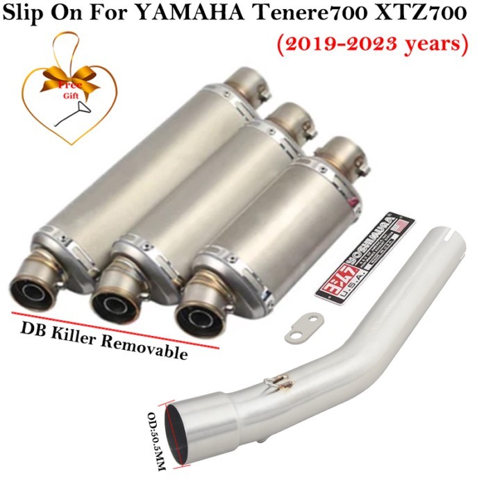 For YAMAHA Tenere700 Tenere 700 XTZ700 XTZ-700 2019 - 2023 Motorcycle Exhaust Escape Modify Middle