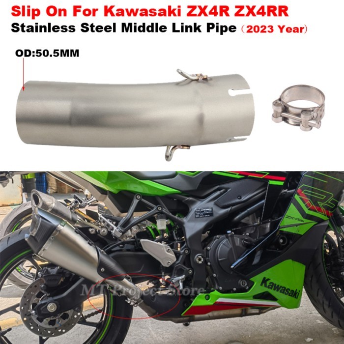 Slip On For Kawasaki ZX4R ZX4RR ZX 4R ZX4 RR 2023 Motorcycle Exhaust Escape Systems Stainless Steel