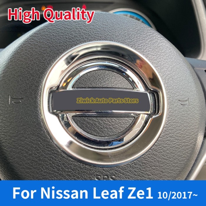 1x High Quality Stainless Steel Chrome Car Styling Accessories For NISSAN 2017 LEAF ZE1 STEERING WH