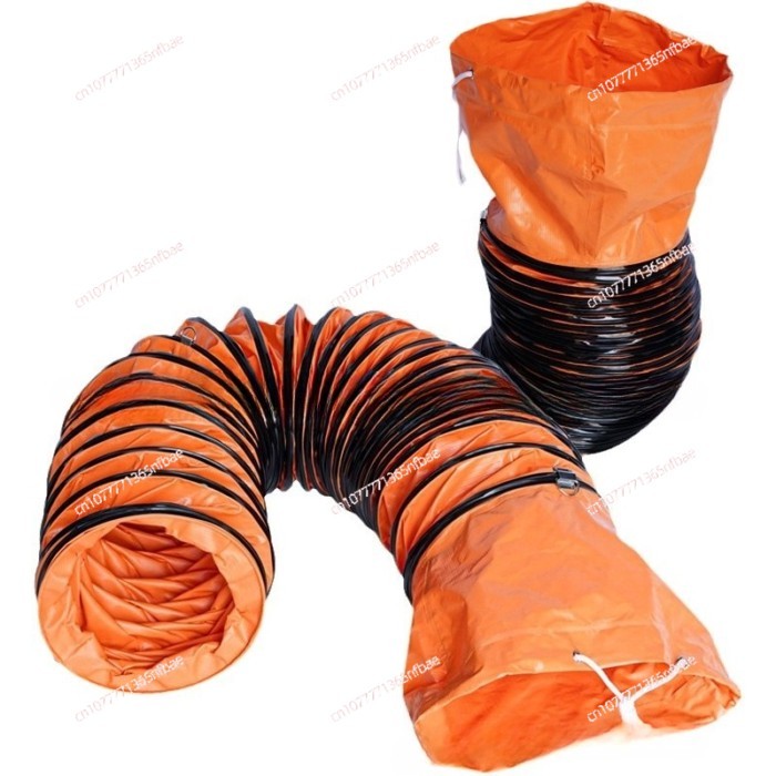 PVC telescopic exhaust pipe high temperature tunnel hose, yellow PVC flame retardant air pipe
