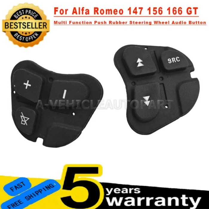 For ALFA ROMEO 147 156 166 GT MULTI FUNCTION PUSH RUBBER STEERING WHEEL AUDIO BUTTON