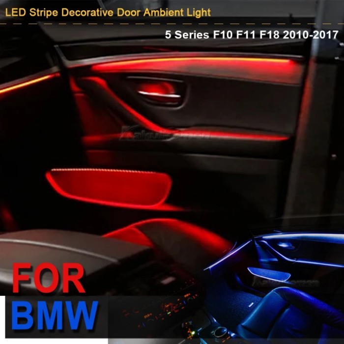 For BMW 5 series F10 F11 F18 2010-2017 Interior Ambient Light Stripe 2 Colors CIC NBT Door Bowl Dec