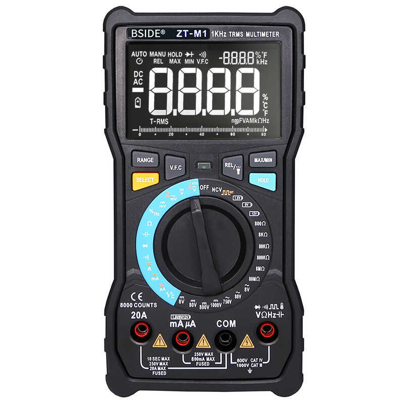 BSIDE ZT-M1 สมาร์ทโหมดคู่ความแม่นยําสูง Multi-Line Display Multi-Function Digital Multimeter