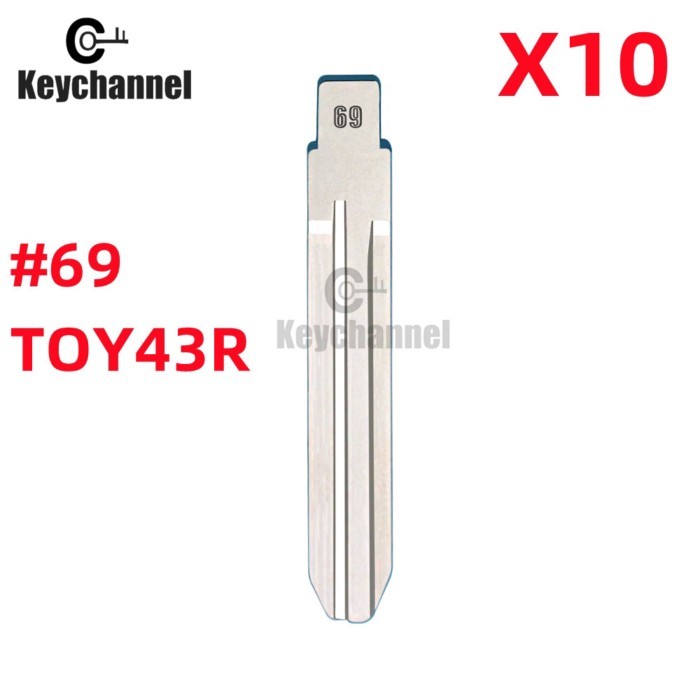 Keychannel 10pcs Metal NO. 69 Blank Blade Car Key For KD MINI/KD900 Remote Blade TOY43R For Subaru