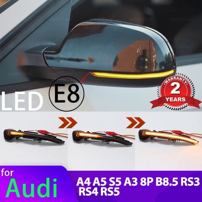 LED Dynamic Car Blinker Side Mirror Marker Turn Signal Lights Lamp for Audi A4 A5 S5 A3 8P B8.5 RS3