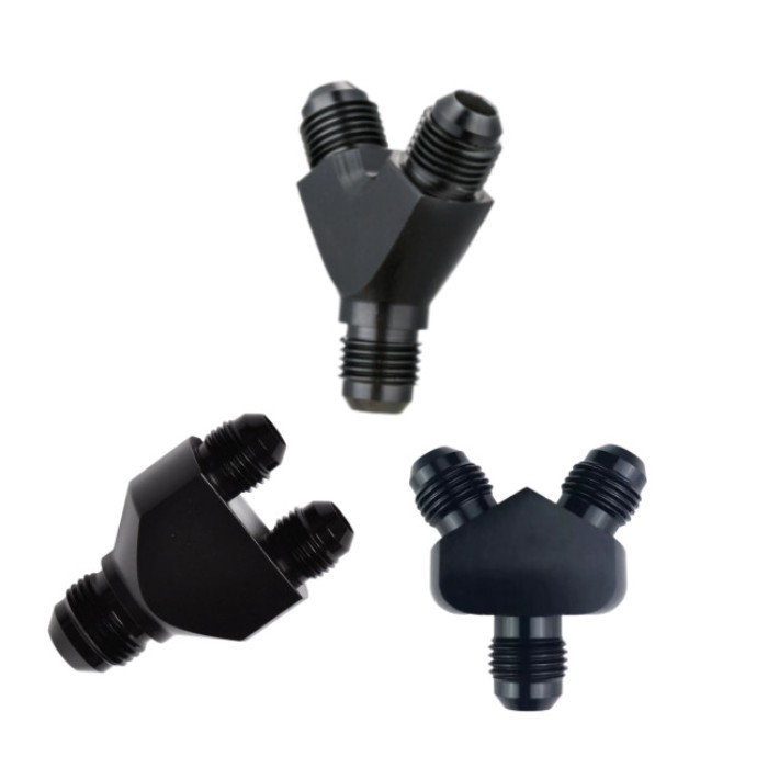 Haofa print logo aluminum black colour Y block AN8-AN8-AN10/ AN10- 2*AN6/ 8AN x -6AN x -6AN Y adapt