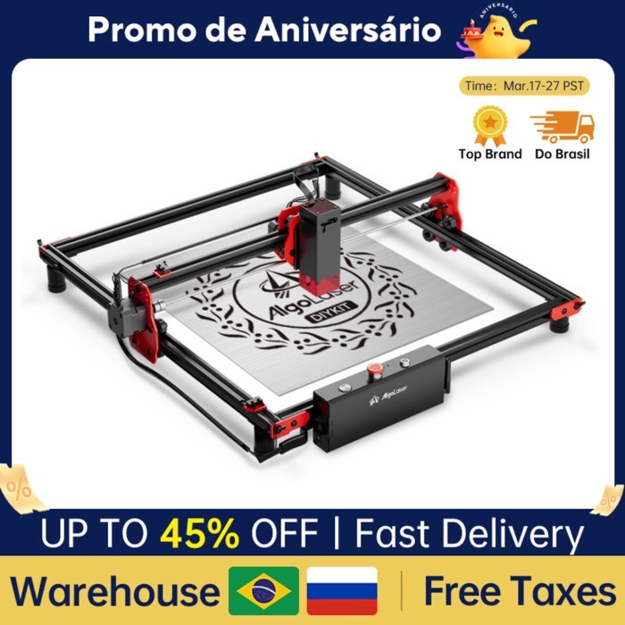 AlgoLaser DIY Kit Laser Engraver 2/5/10/20W Output Diode Cutting Machine High Precision Engraving M