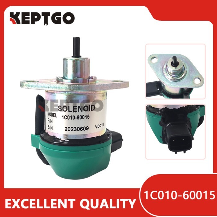 1C010-60015 Fuel Shutoff Solenoid For Kubota M8200 M8540 M9000 M9540 M95S V3800 1C010-60017 1C010-6