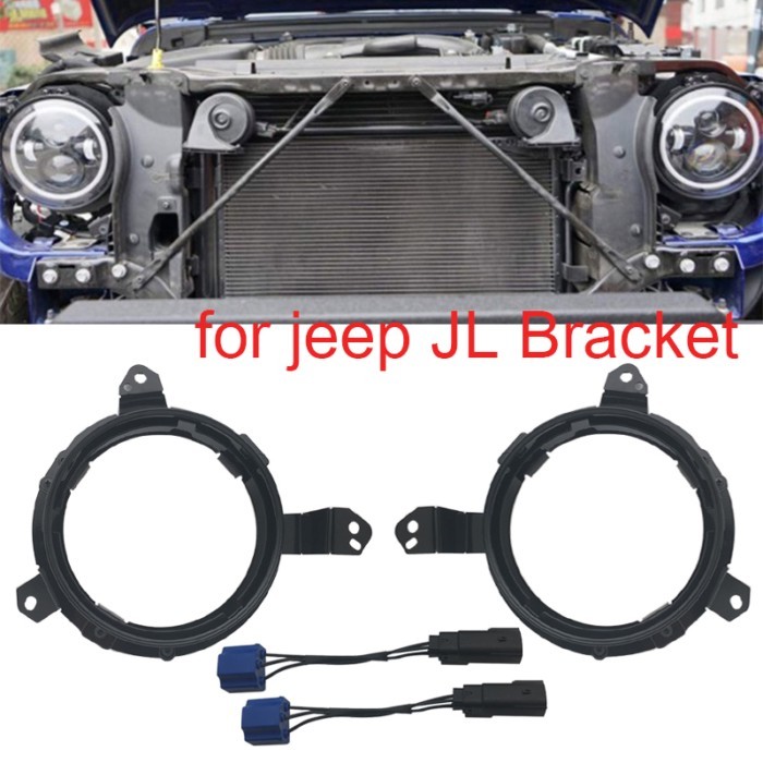 Round LED 9inch Headlight for Jeep Wrangler JL 2018 2019 halo hi-low beam and JL Sport connector pl