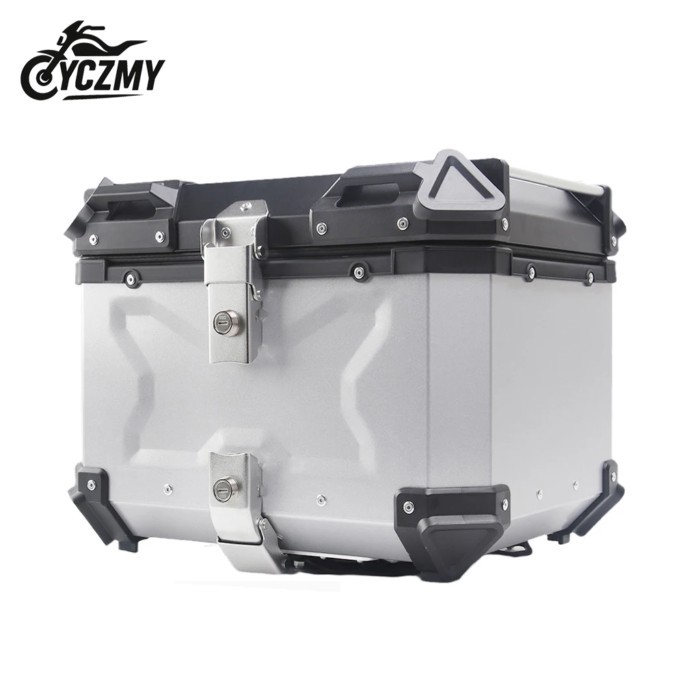 Motorcycle Rear Luggage Box 65L 80L 100L Helmet Storage Top Case Universal Waterproof Aluminum Moto