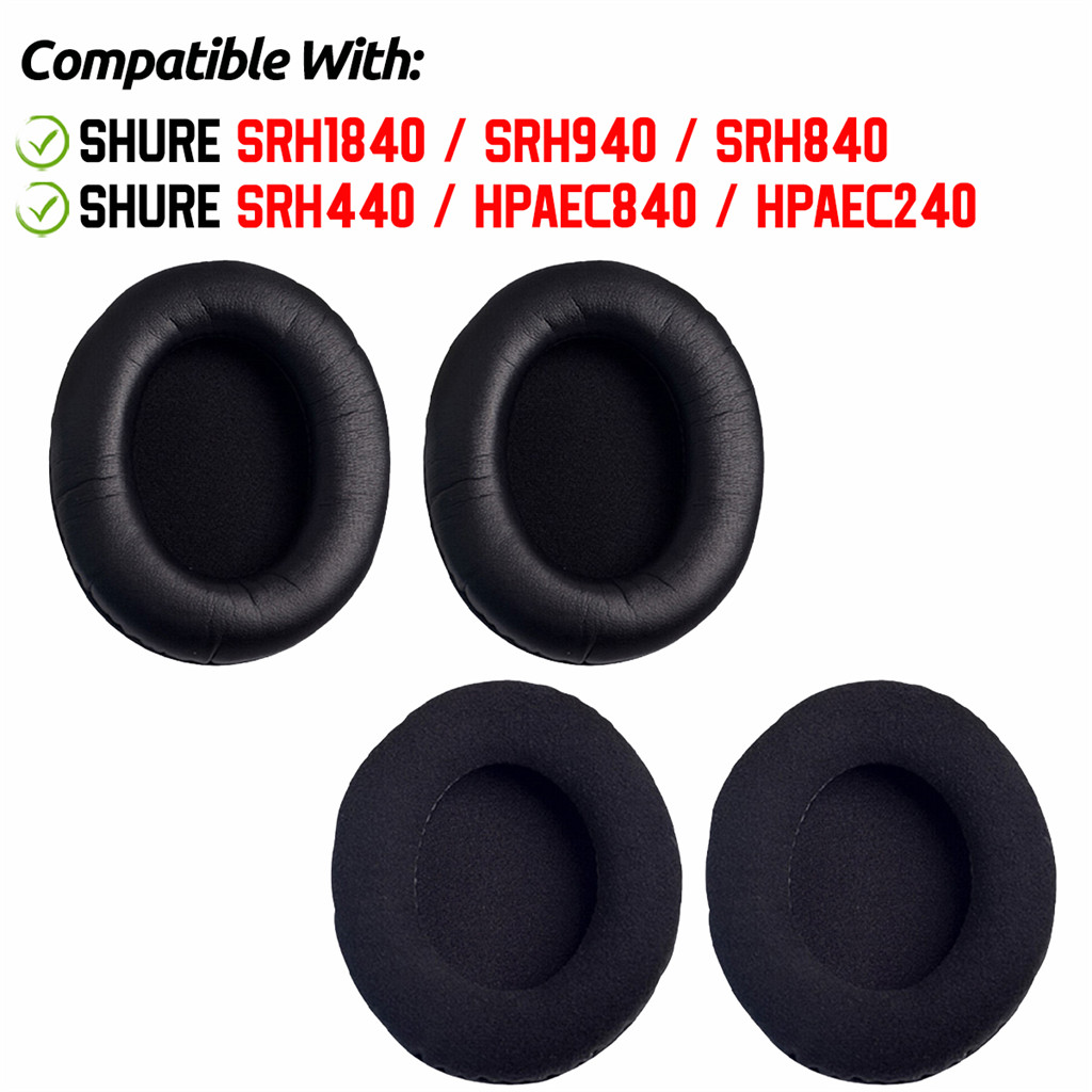 สําหรับ Shure HPAEC840 HPAEC240 SRH1840 SRH440 SRH840 940 หูฟังแผ่นรองหูฟังเบาะฟองน้ํา Earmuffs เปลี