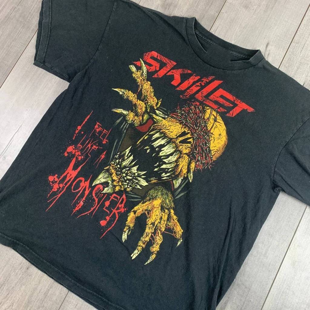 เสื้อยืดVintage Skillet Band แบบ UniSex ไซส์ S ถึง 2XL ทำจากเนื้อผ้าฝ้ายคุณภาพ
