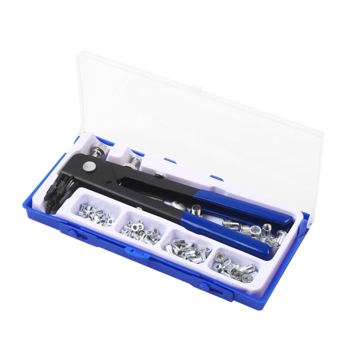 86PCS Rivet Nut Tool Kit Set Hand Rivet Wrench Threaded Tool Rivet Nut Gun with Metric Rivet Nut As