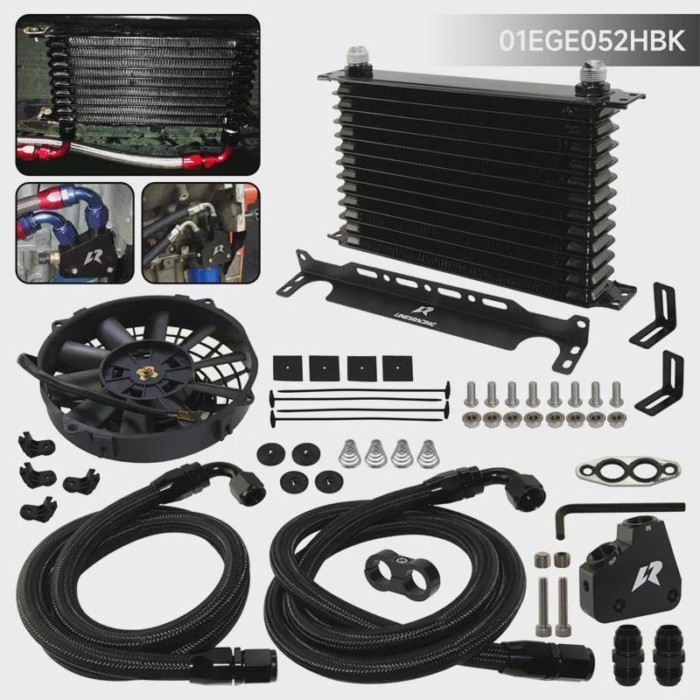 7" Electric Fan Kit Oil Cooler w/ Bracket 10/13/15 Row For Chevrolet Camaro GM LS1 LS2 LS3 LS6 LS7