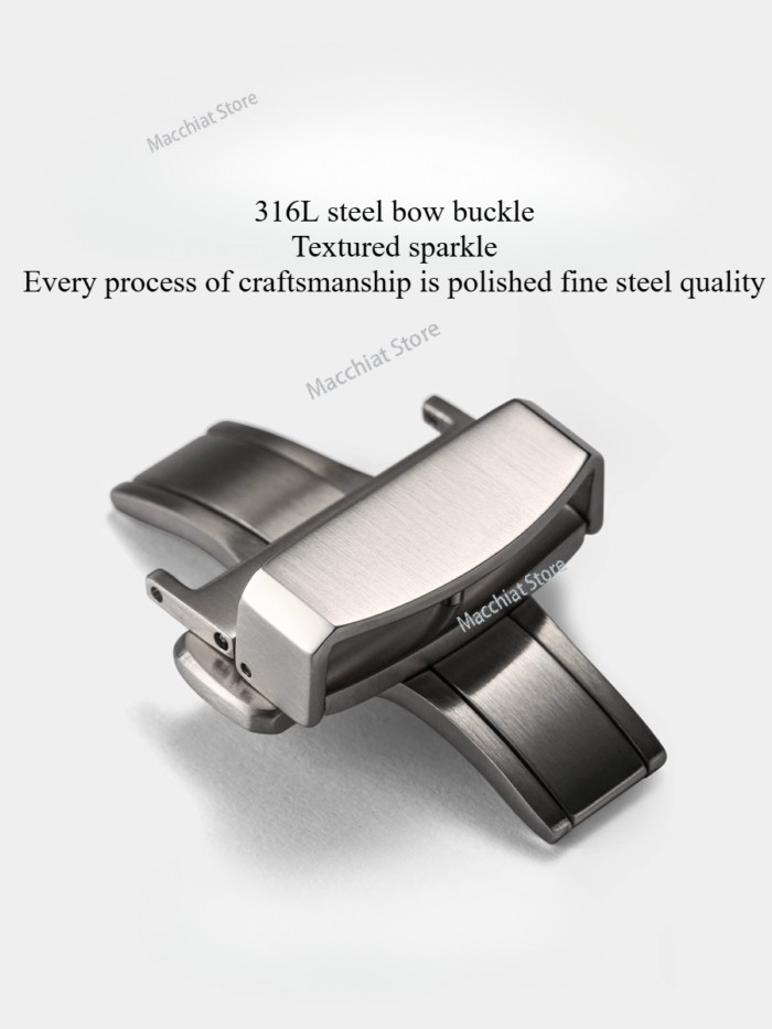 316L stainless steel double press bow buckle 18mm 20mm 22mm fine ground leather strap buckle