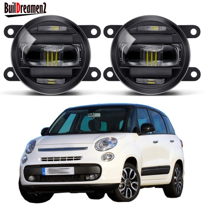 2IN1 LED Fog Light Assembly with DRL Function Aluminum Car Fog Daytime Running Lamp For Fiat 500L (