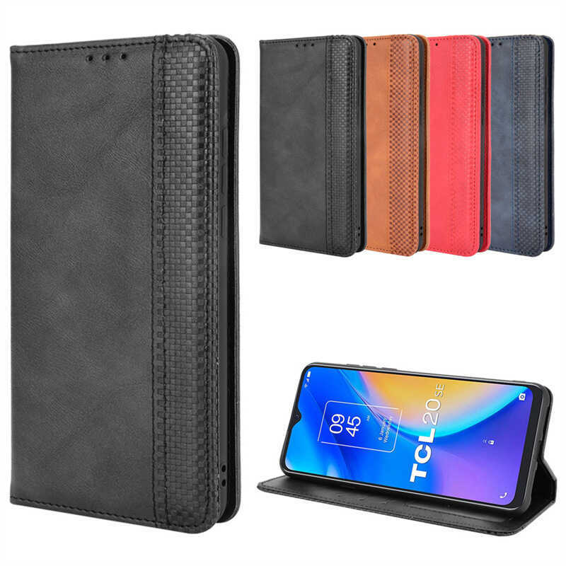 เหมาะสําหรับ TCL SE Phone Case Card Holder Protective Case TCL 20 XE Phone Leather Case Magnetic Fli