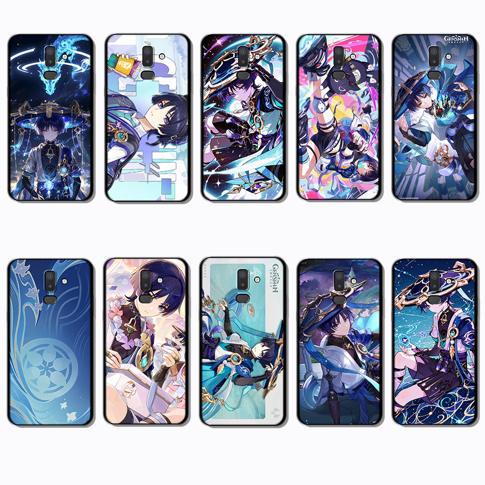 สําหรับ Samsung J4 J5 J6 Plus Prime J7 Core Pro J8 NF15 Scaramouche ขอบสีดําเคสโทรศัพท์ TPU | ยืดหยุ