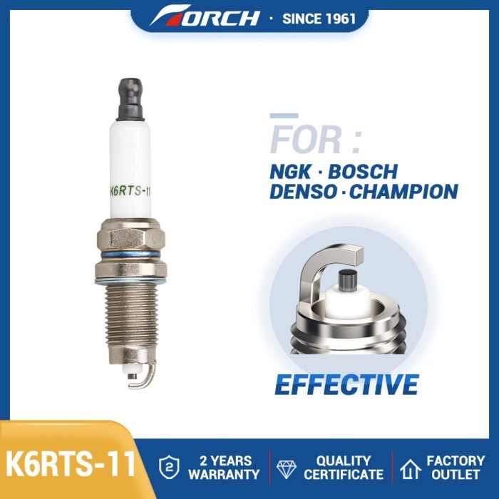 1PC Spark Plug TORCH K6RTS-11 Replace for Denso KJ20DR-M11 ZFR6T-11G ZFR6P-11 0242235983 0242236565