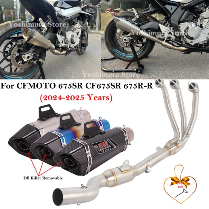 Full Systems For CFMOTO 675SR CF675SR 675R-R 675 SR-R SS 2024 2025 Motorcycle Exhaust Escape Front