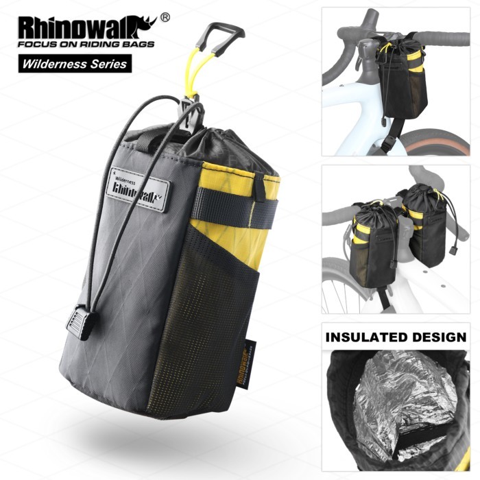 Rhinowalk Bike Water Bottle Carrier Pocket Pouch Bike Insulated Handlebar Tool Bag Touring Commutin
