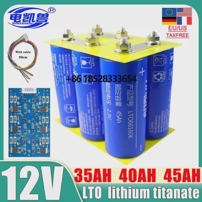 12V 45ah 40ah 35ah 13.8V LTO 66160 yinlong lithium titanate battery pack with 6s tablet BMS large p