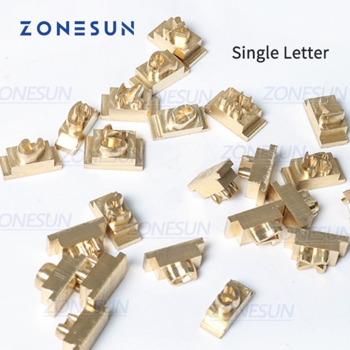 ZONESUN Custom Link Brass Letters Stamp Alphabet Stamps for Hot Stamping Bronzing Embossing