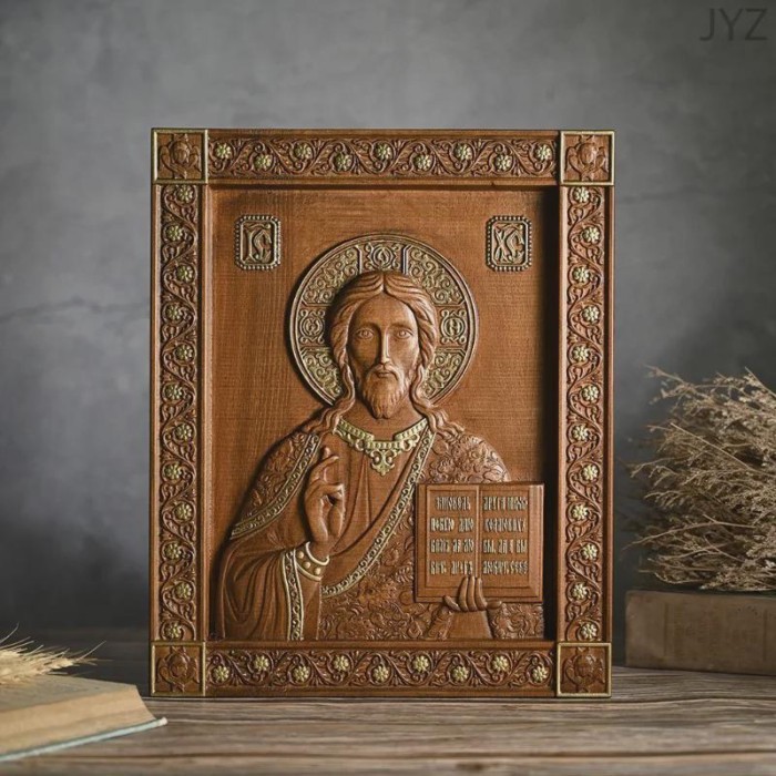 High Quality 35cm Orthodox Icon Jesus Statue, Religious Saint Plaque Ornaments, Church Interior Hom