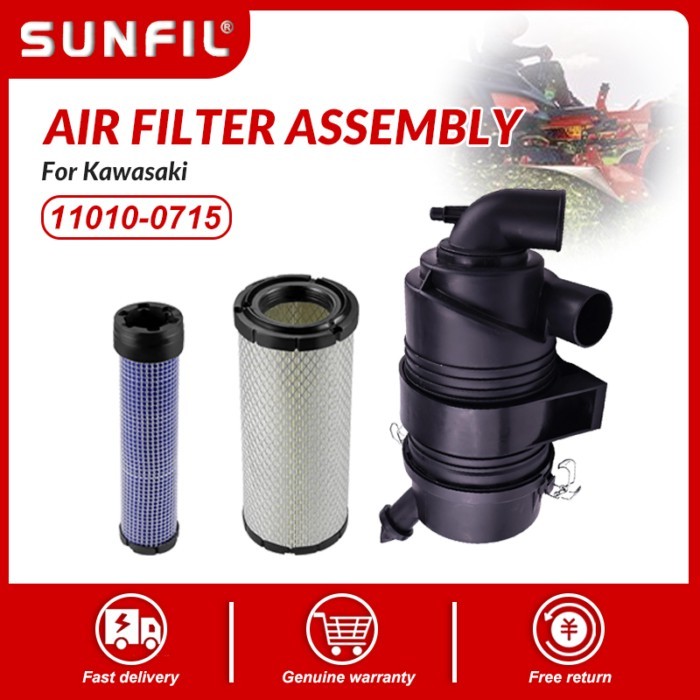 11010-0715 Air Filter Assembly with filter 11013-7044 11013-7045 for  Kawasaki FX651V FX691V FX730V