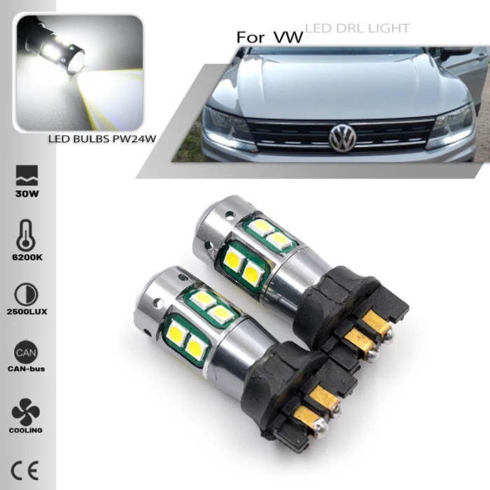2pcs Canbus PW24W PWY24W LED Bulbs For VW MK7 Golf CC 2013- Turn Signal Light Daytime Running Light