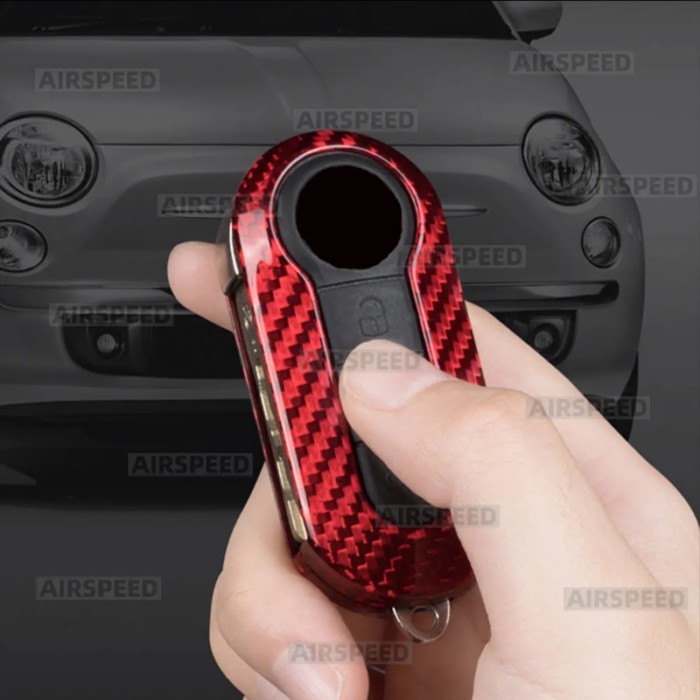 Real Hard Carbon Fiber Key Fob Cover For FIAT F500 500L 500X Abarth 595 695 Brava Qubo Scudo Ducato